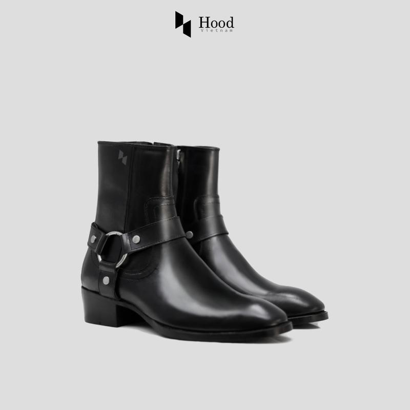  Giày Harness Boot đai xích - Da bò nguyên tấm - Đế phíp gỗ + Bảo hành 12 tháng 