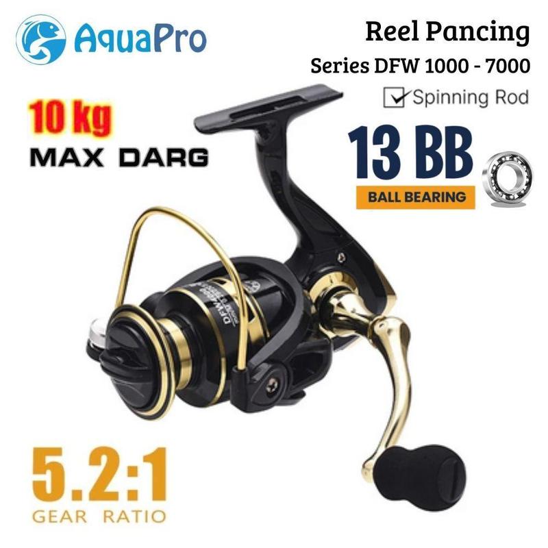 Product Introduction of AquaPro - Reel Pancing DFW1000 - 7000 10KG Max Drag 5.2:1 Alat Gulungan Metal Reel Pancing Ikan Fishing Reel Pancing Laut 15