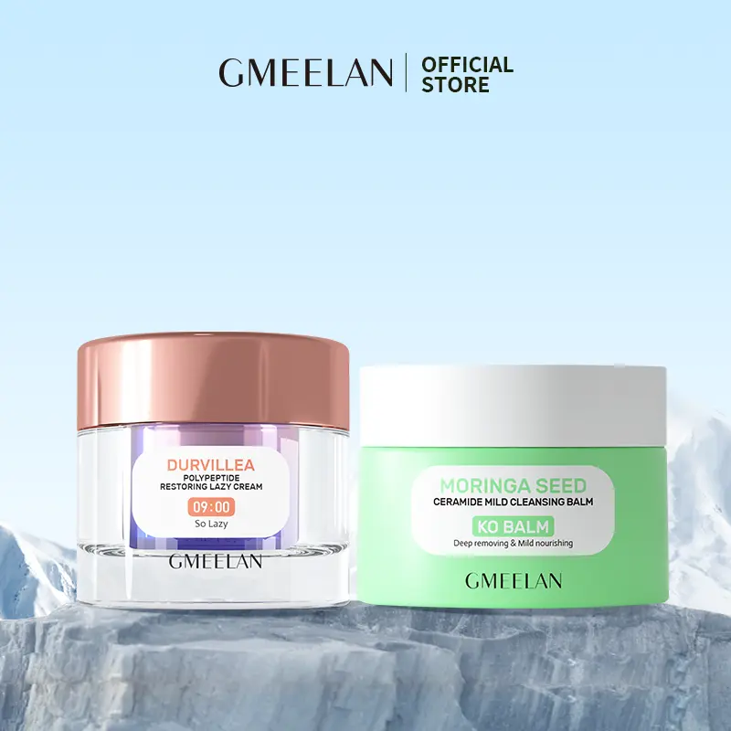 COMBO 2PCS GMEELAN Kem Lười Sửa Tuyết 30g &Moringa Ceramide làm sạch nhẹ Balm Tẩy trang 40g 0