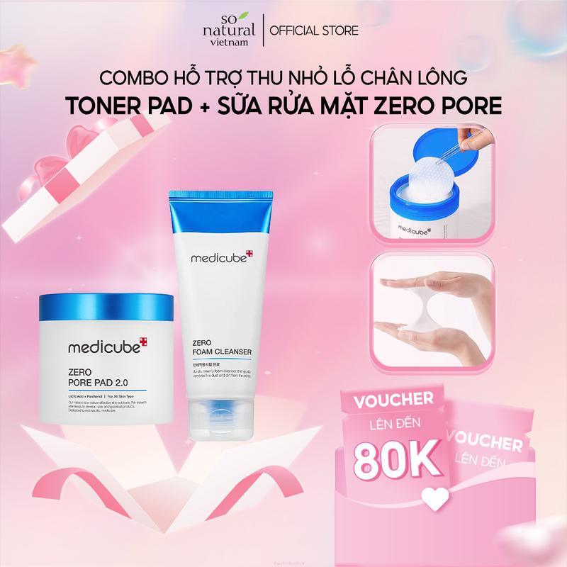 Set Medicube Detox Zero lỗ chân lông Sữa rửa mặt Zero Pore+ Toner Pore Pad Làm Đẹp Da Serum Skincare Son Son