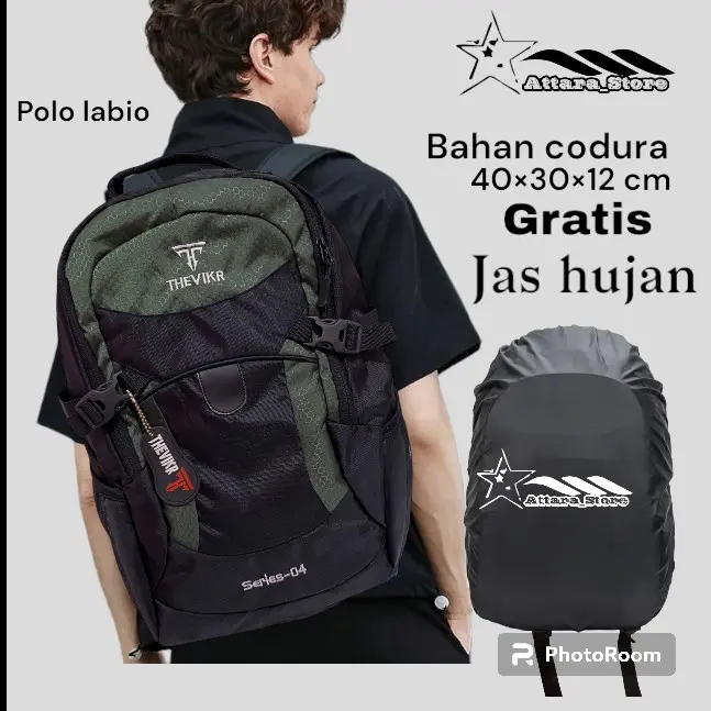 Tas Sekolah Ransel Backpack Cowok  SMP SMA SD SMU Murah Codora Murmer bisa bayar di tempat Kanvas Hitam Tas Punggung