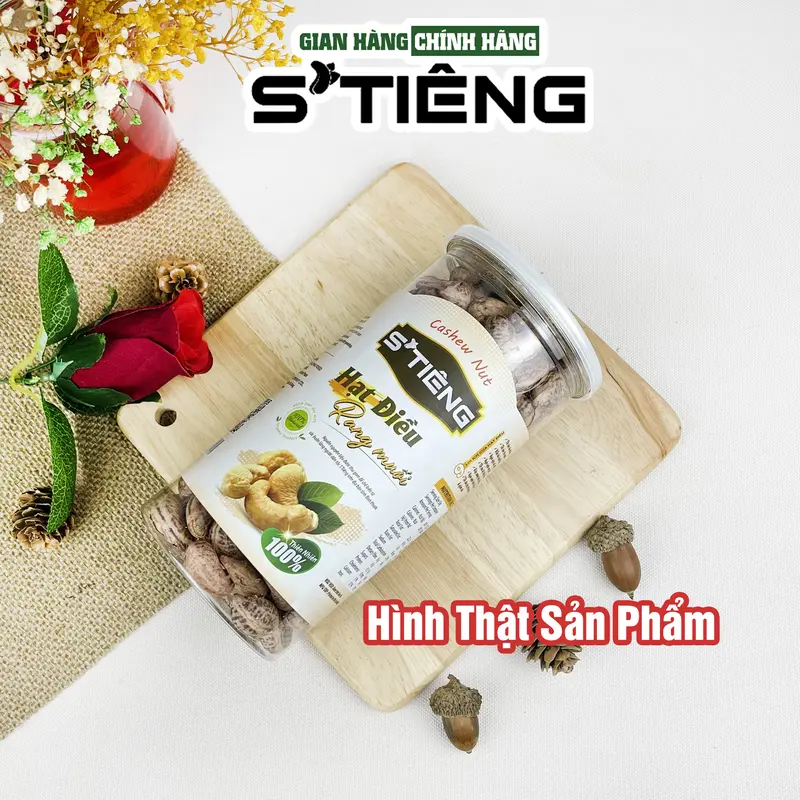 500Gr Hạt Điều Rang Muối Nguyên Hạt Còn Vỏ STIÊNG Hộp Pet Food Nuts 2