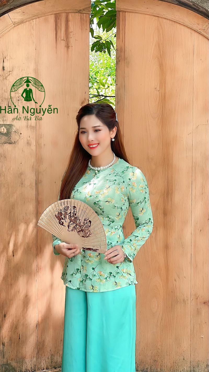 Product Introduction of Hân Nguyễn Áo Bà Ba - B.A01 (ÁO LẺ) Áo Bà Ba Dây Kéo Hoa Gió Cổ Tròn tay dài Nữ Top Women Sơ Mi 20