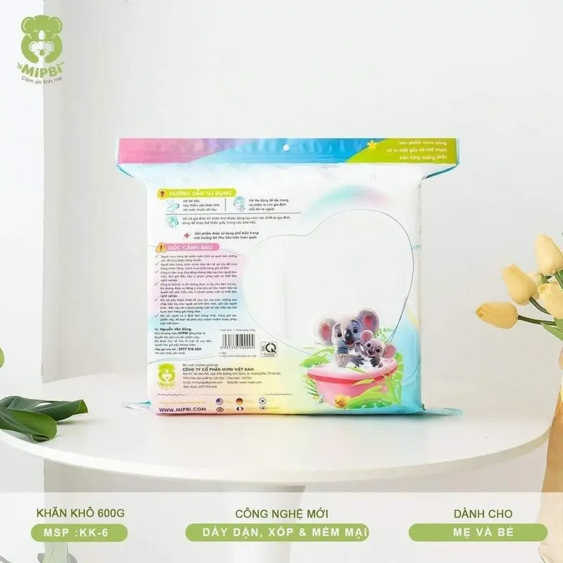 KHĂN VẢI KHÔ ĐA NĂNG MIPBI BỊCH LỚN 600g 3
