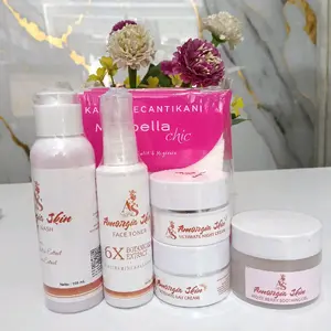 skincare amorgia satu paket 5 item free kapas