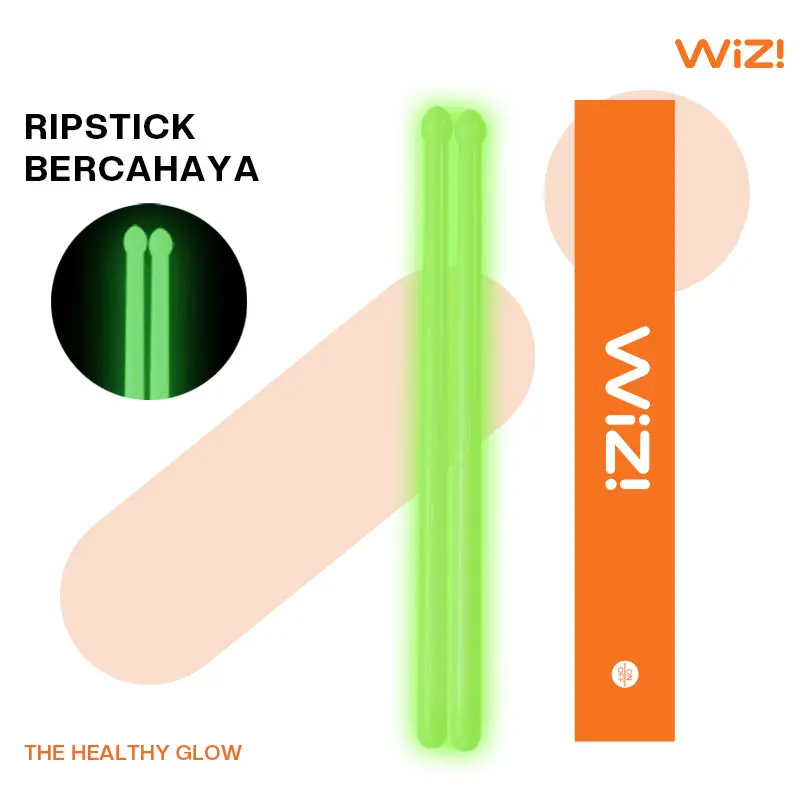 WiZi Poundfit Stick Ripstick Bercahaya Ripstix Stick Nylon Workout Ripstick 1 Pasang Olahraga Stick