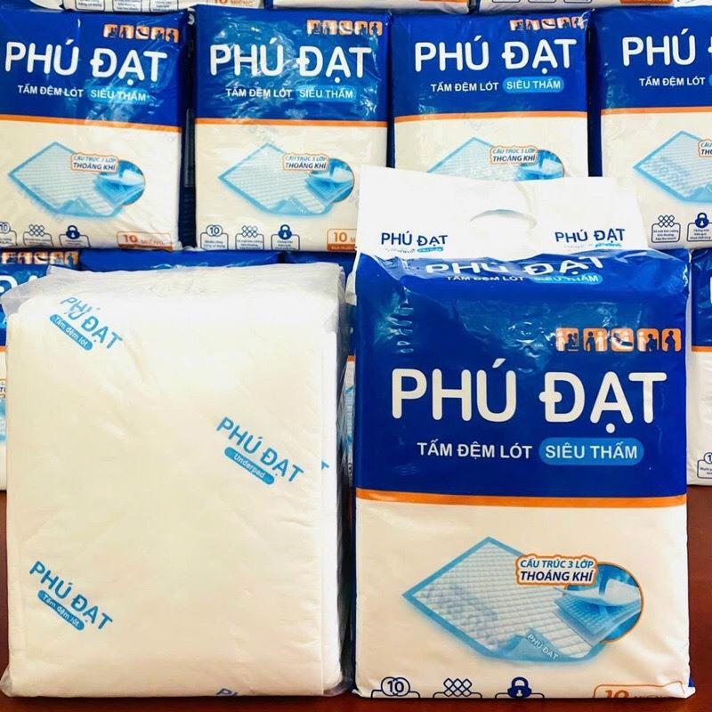 Combo 3 Bịch Tấm Lót Người Già Phú Đạt 30 Miếng (10 Miếng/Gói) Kích Thước Lớn 50x75cm Siêu Thấm Hút miếng  lót 2