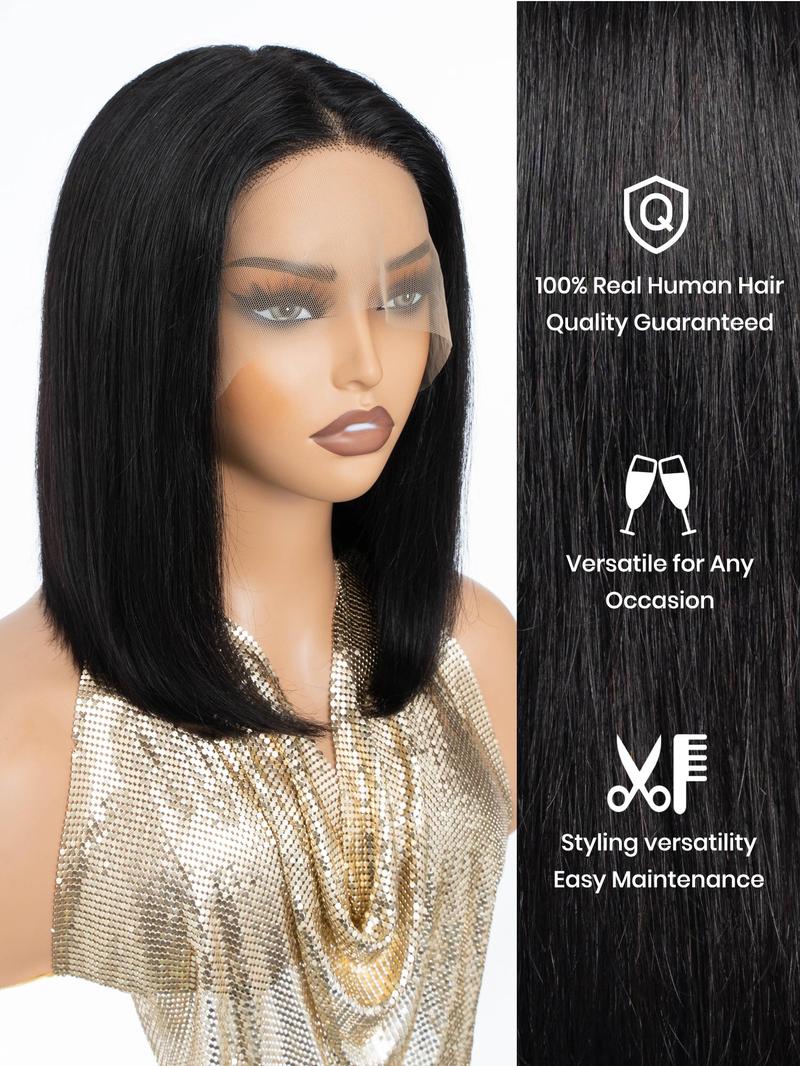 Product Introduction of 14 Inch Short Bob Wigs for Women, Gorgeous Fluffy Wigs without Bangs, Human Hair Wigs for Party, Daily Use 4