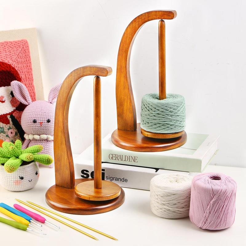 Wooden Yarn Holder Knitting and Crocheting, 1 Piece Portable Rotating Knitting Needle Stand, Sewing Supplies Crafts for Home & Sewing Room, Valentine's Day Gift 1