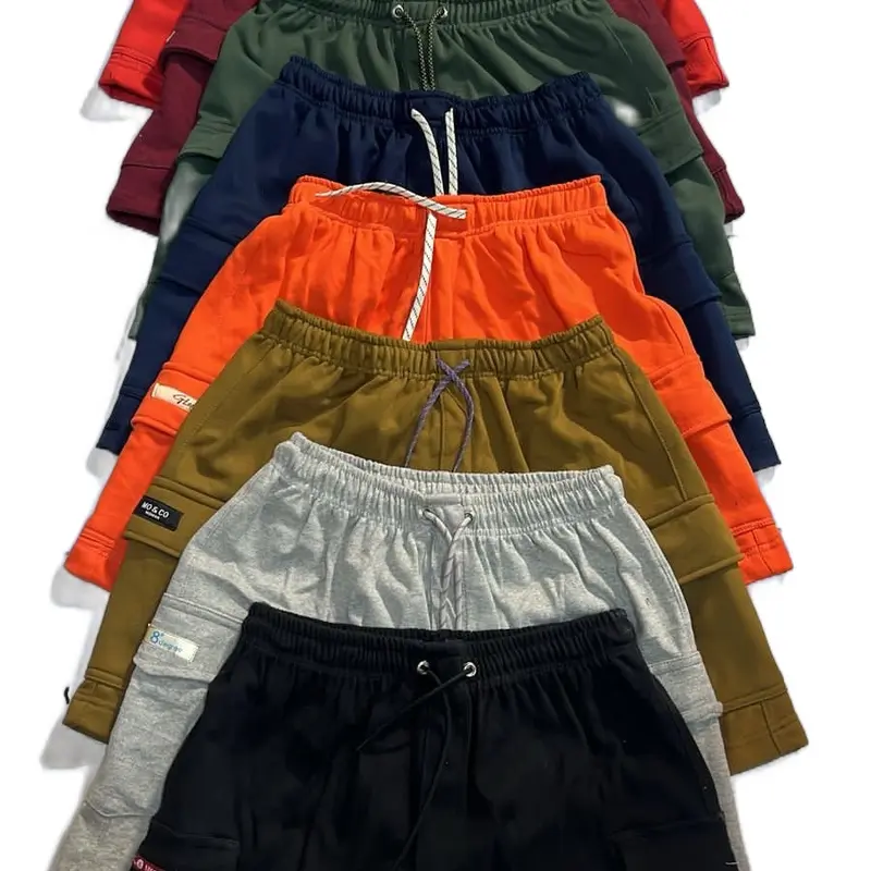 Paket 80ribu 3 Celana Pendek Pria Wanita Cargo Bahan Flecee Polos Nyaman 4
