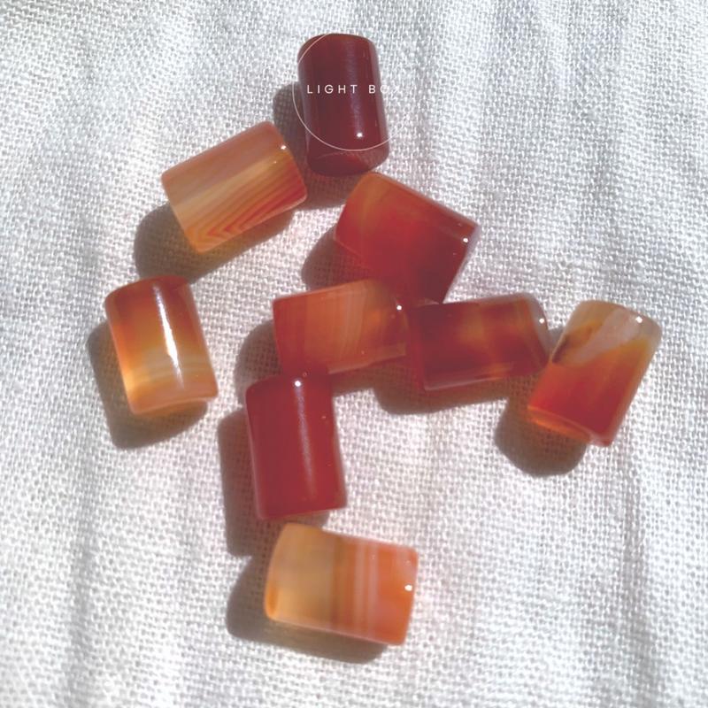 HẠT ĐÁ CARNELIAN làm vòng tay phong thủy, macrame, cao cấp, đá xỏ lổ 2