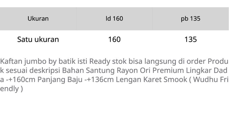 Product Introduction of Kaftan Rayon Hana Jumbo ld 170 Gamis Kaftan Muslim Wanita Dress Tebal Nyaman Panjang Hitam 0