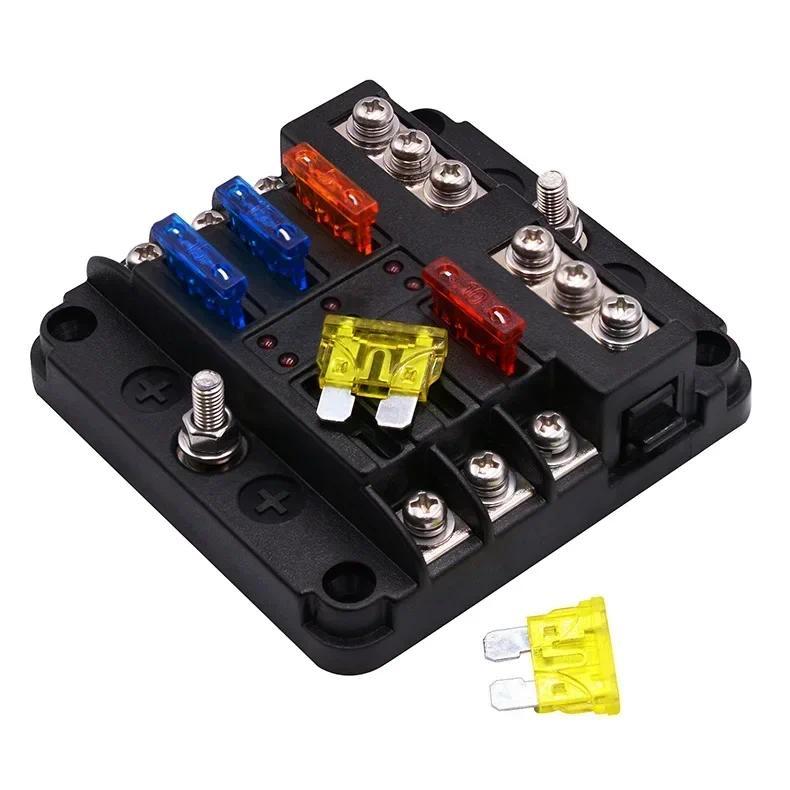 Product Introduction of 6/12 Way Blade Fuse 12-24V Car Boat Fuse Box Holder with Plastic Cover for Power Panel Board Camper RV Accessorie 25