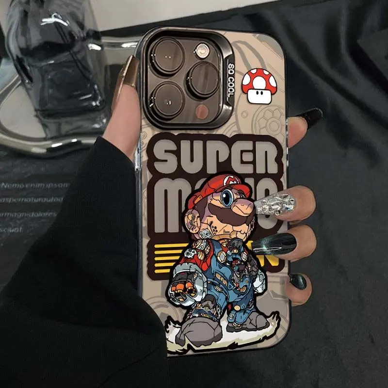 Mario Pattern Phone Case For iPhone 16 15 14 13 12 11 Plus Pro Max XR X XS 7 8 IMD Shockproof Cover