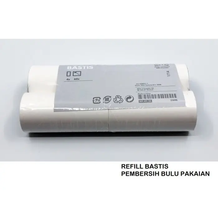 GJR bastis refill sticky roll 4 pcs pembersih bulu pada pakaian manual white 0