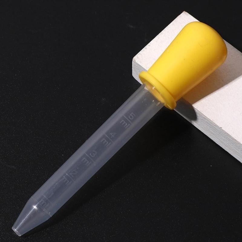 Product Introduction of Random Color Silicone Liquid Dropper, 5 Counts Liquid Transfer Dropper, Anti Choking Eating Medicine Dropper for Indoor & Outdoor, Glass Pipette 4