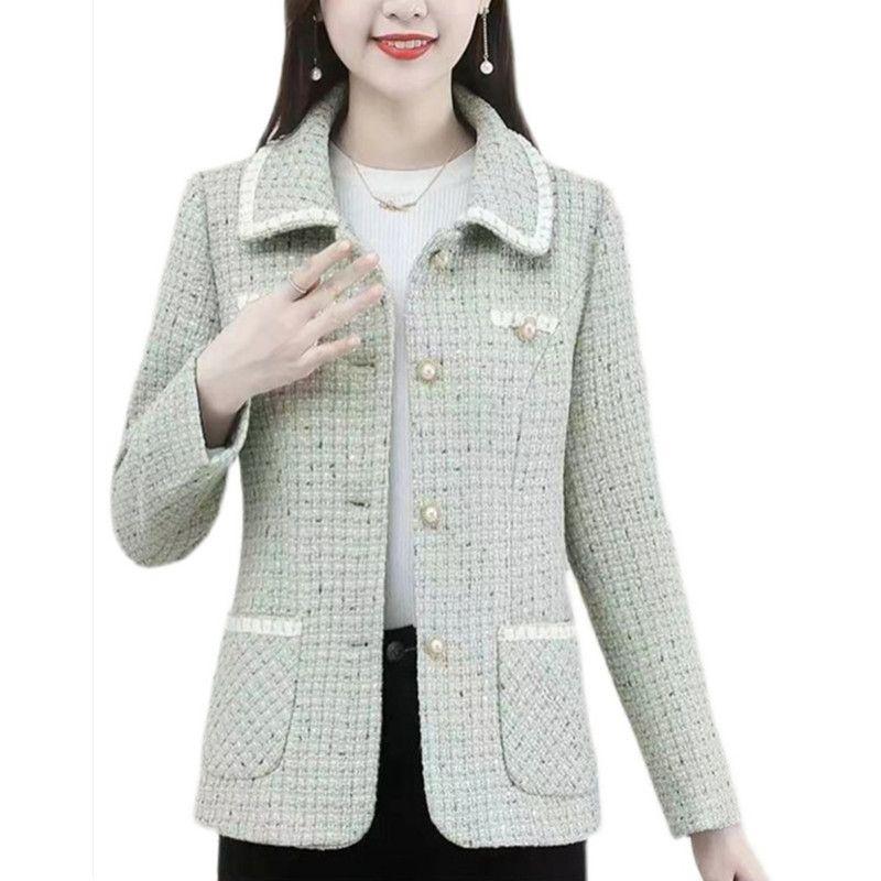 Product Introduction of Quần Áo Mùa Thu Cho Mẹ TRUNG NIÊN Hàng Mới Về Năm 2024, Áo Khoác Ngắn, Bộ Đồ Có Ve Áo, Dành Cho Phụ Nữ TRUNG NIÊN Và Cao Tuổi Top Women 5