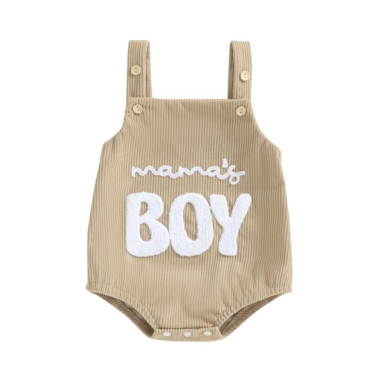 Product Introduction of Baby Boy Corduroy Romper Letter Embroidery Sleeves Square Neck Overalls Jumpsuit for Spring Fall 31