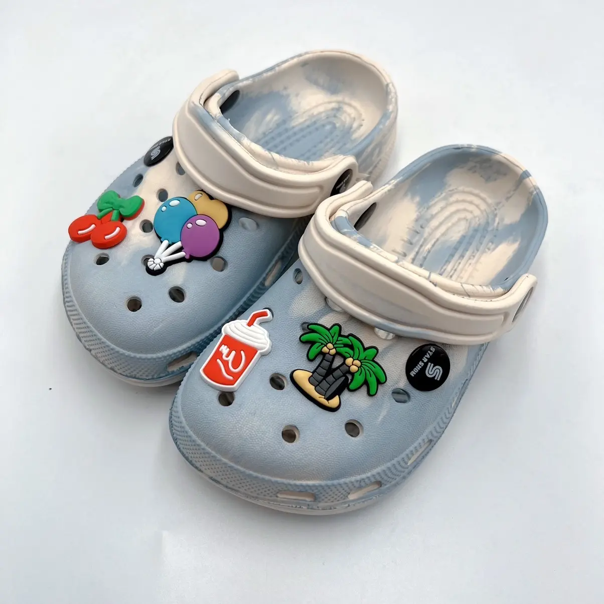 (free jibbitz)Summer slip on sandals for kids unisex