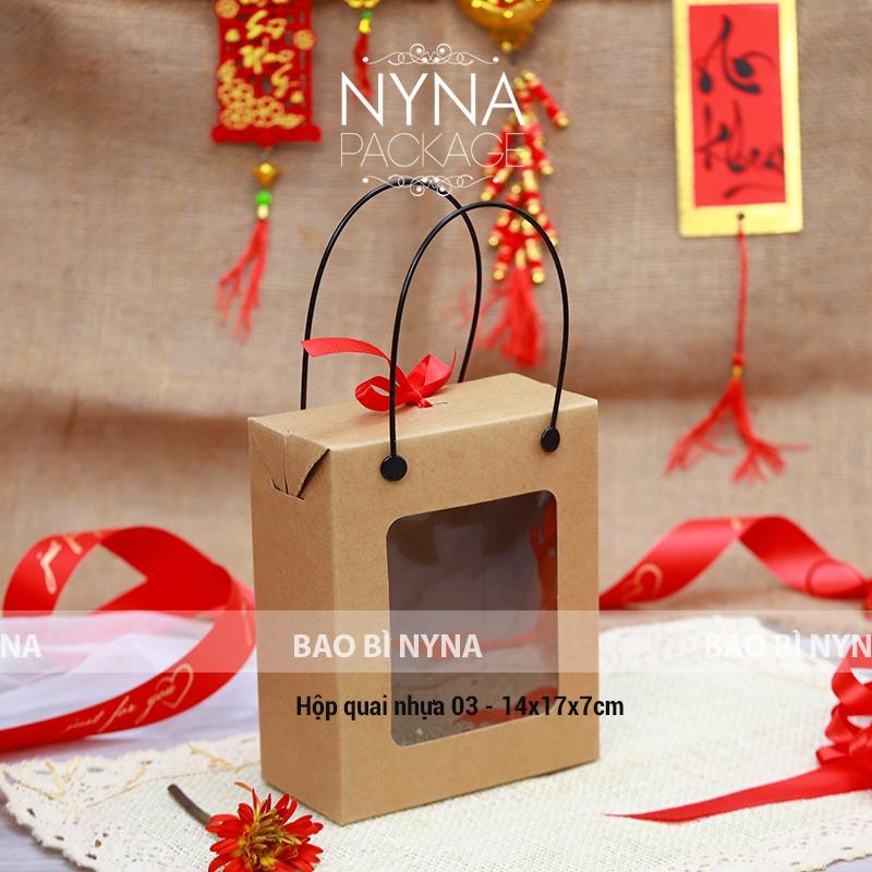 COMBO 10 Hộp quai nhựa Kraft đa dạng size từ 01 đến 09 - dùng đựng các bộ quà tặng, đựng yến chưng, hạt dinh dưỡng 3