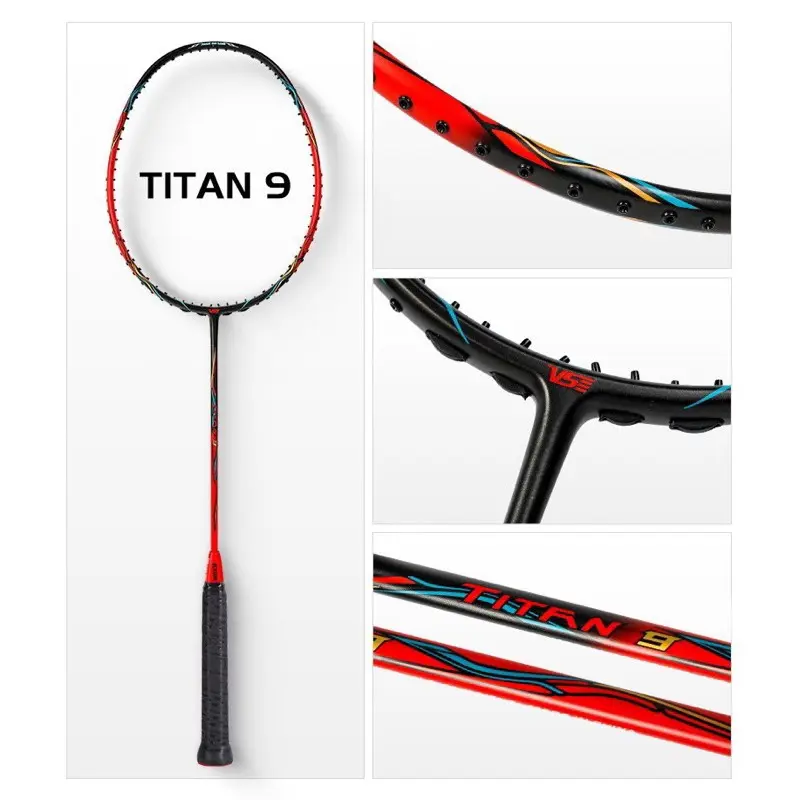 Vợt cầu lông chính hãng VS Titan5,titan6,titan7,titan8,titan9 Căng cước sẵn 11kg,tặng kèm CUốn cán+bao vợt sport Cán Vợt Chống Trơn 0