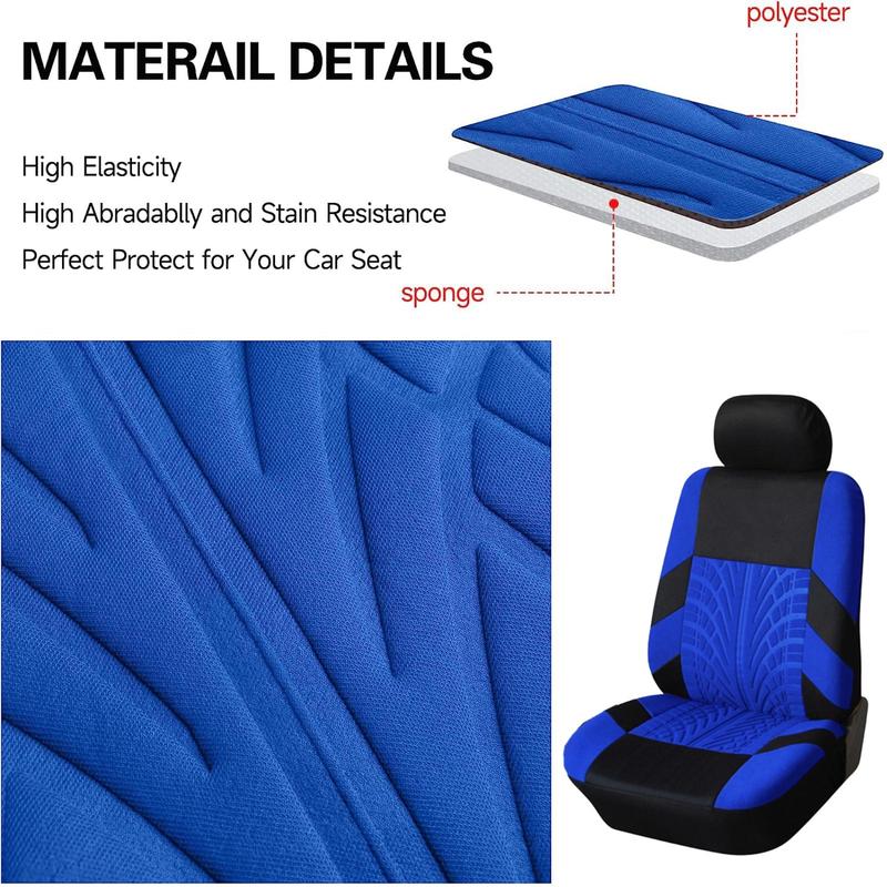 Universal Car Seat Protective Cover for 2 Front Seats, 2 Sets Breathable Car Seat Cover, Comfortable Car Seat Protector, Car Interior Accessory 8