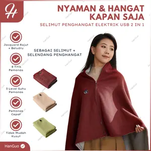 Selimut Elektrik Portabel Penghangat Badan 3 Level Suhu Panas | Selimut Selendang Penghangat 8 Titik Suhu Panas | Thermal Blanket Selimut 140 x 80 cm