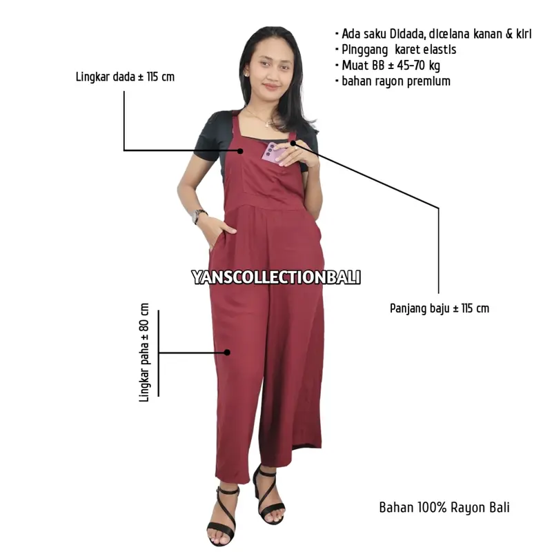 Baju kodok pantai Bali wanita panjang jumpsuit Dewasa 5
