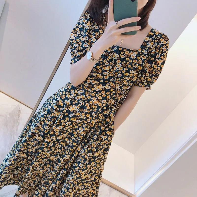 Product Introduction of Fashion Casual Floral Women's Dress 2024 Summer New Temperament Waist-Controlled Loose plus Size Figure Flattering Women's Clothing Skirt Womenswear Elegance 17