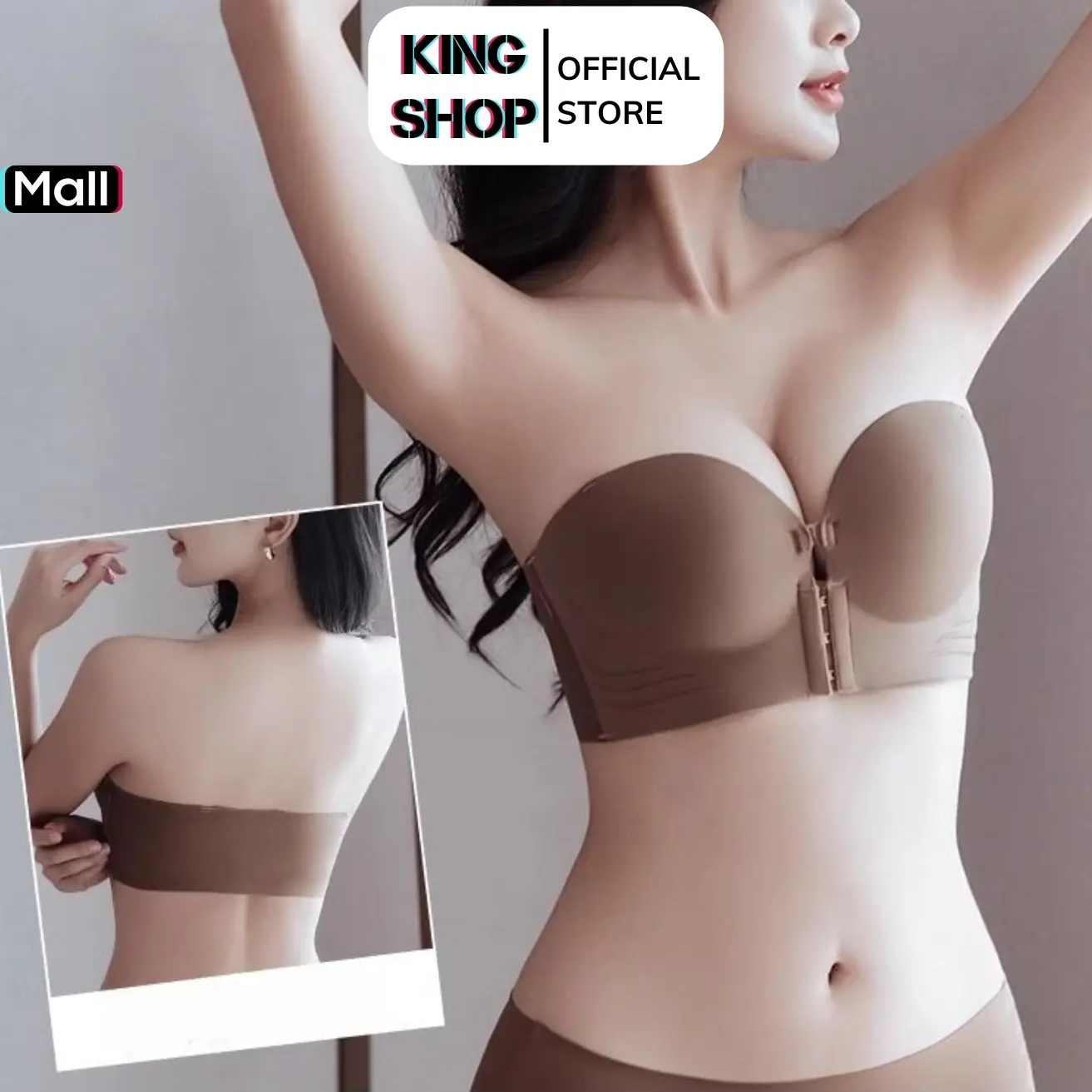 Áo lót không dây cài trước nâng đẩy tạo khe, áo quây nữ nâng V1 bản lưng to che khuyết điểm KING SHOP Women Cup Bra áo ngự c tạo k he áo ngực độn quả tròn A806