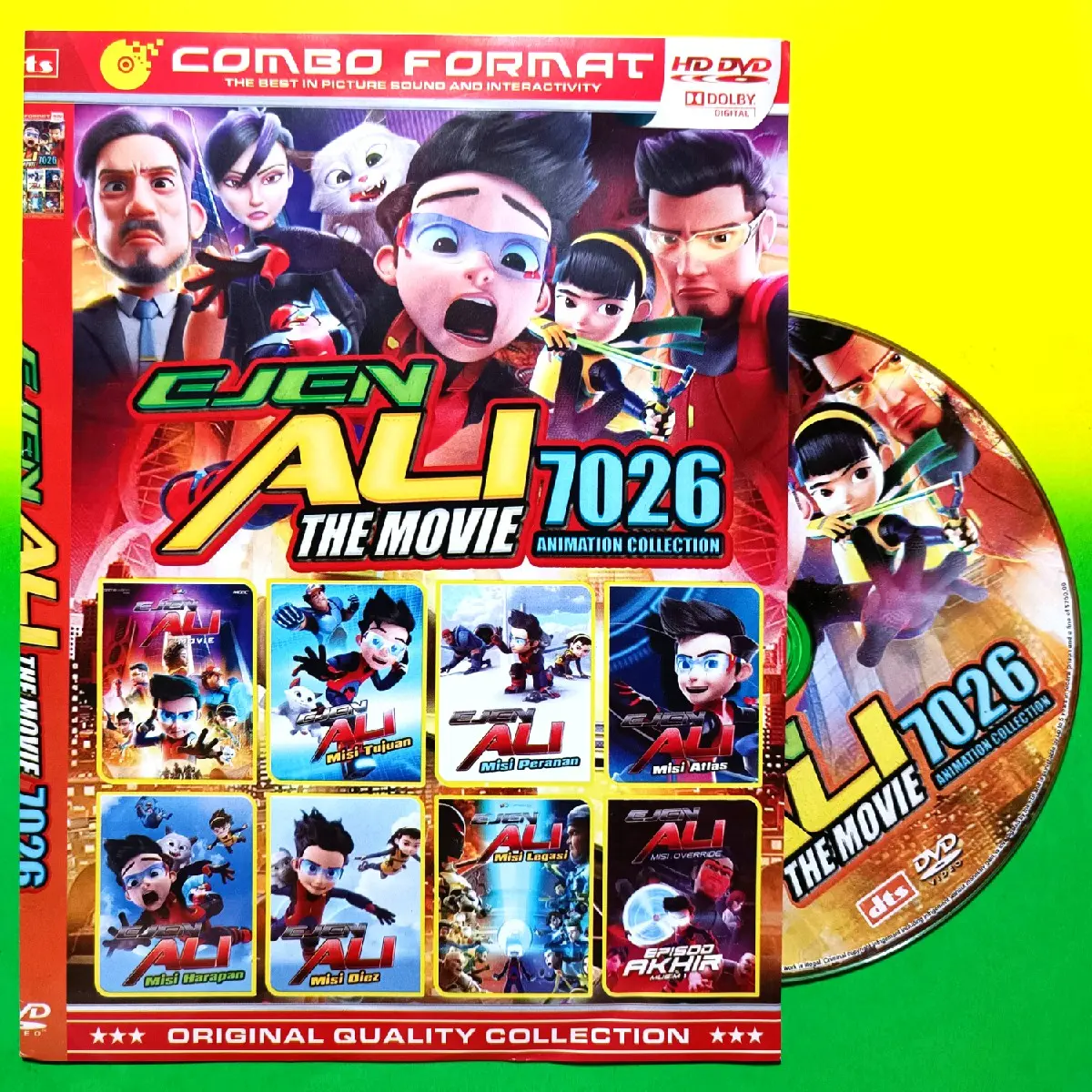 KASET KOLEKSI 8 FILM KARTUN ANAK PAHLAWAN EJEN ALI MOVIE VOLUME 7026 TERBARU.