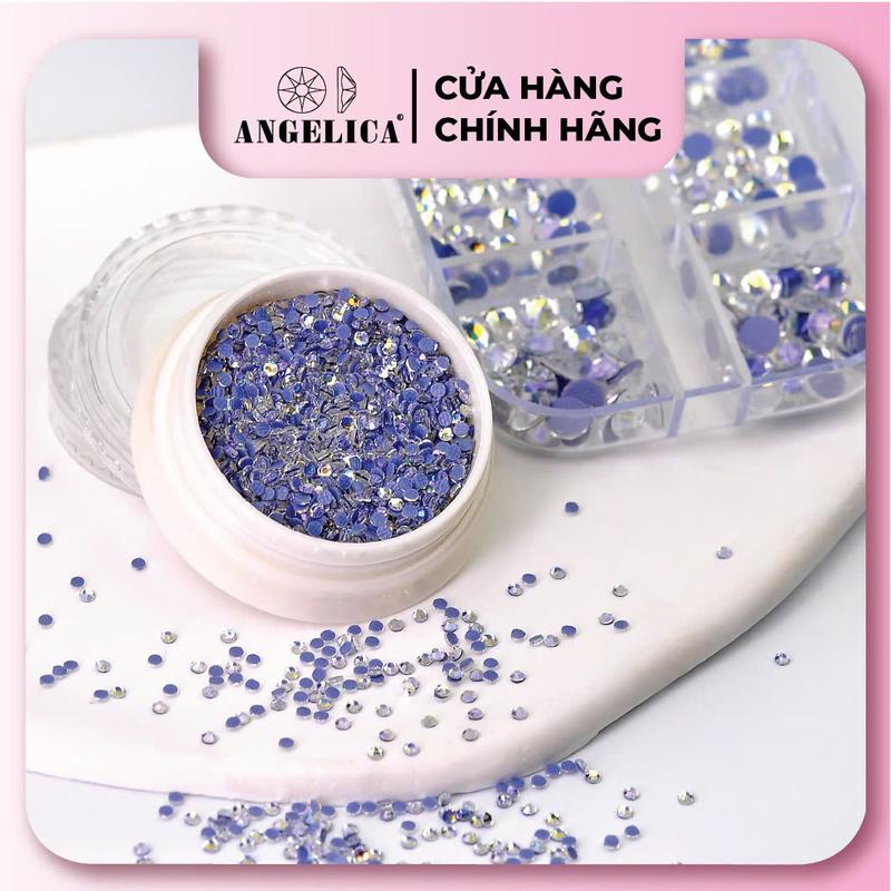 Hũ đá chân lưới nail size nhỏ chân bằng đi viền móng siêu sáng trang trí móng nails ANGELICA H4-6