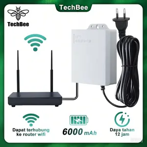 TechBee Ups 6000mAH Ups Mini 12v Untuk Wifi Ups Mini 12 Volt Ups Wifi Ups Cctv Ups Dc Mini Ups 12V2A
