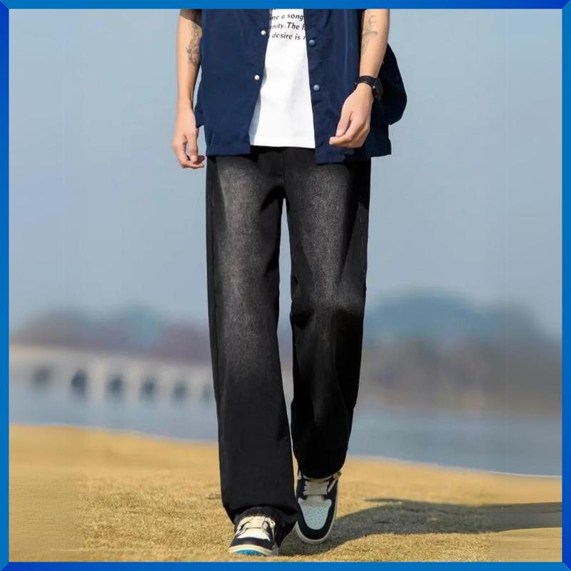 Quần jean ống suông CẠP THƯỜNG màu khói wash JEAN BOX 117 phù hợp mọi dáng người - hoàn cảnh Pants Menswear Nam 4