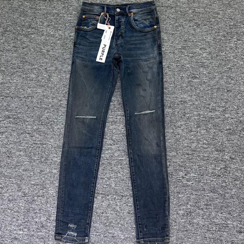 Quần Jean Purple Mầu Xi măng rách gối