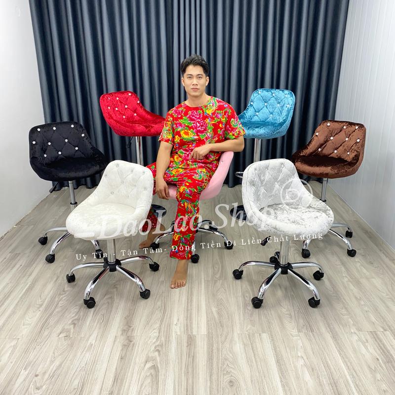 Ghế Quầy Bar Ghế Livestream Ghế Spa Makeup Ghế Chụp Ảnh Ghế Xoay Bọc Da Cao Cấp Điều Chỉnh Độ Cao - Make Nỉ – Chân Đĩa Cao Inox Hàng Có Sẵn