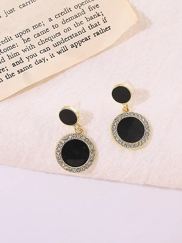 Rhinestone Decorated Dangle Earrings, 1 Pair Elegant Jewelry for Women for Party, Daily Clothing Decor, Trendy All-match & Exquisite Jewelry for Birthday Gift 2