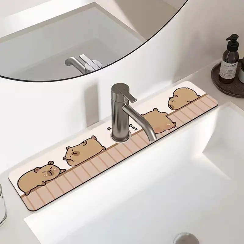Tấm Thoát Nước Vòi Hoa Sen, Thiết Kế Hoạt Hình Capybara, Sáng Tạo, Tấm Thoát Nước Nhà Bếp, Đồ Dùng Phòng Tắm 3