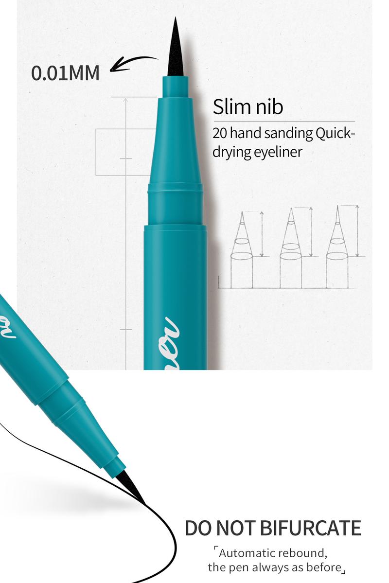 Product Introduction of QIC Cool Black Quick-Dry Eyeliner Pen, Smudge-Proof, Waterproof, Sweat-Resistant Liquid Eyeliner Pen, Aegyo-sal Pen waterline  eyeliner jeffree star  eyeliner demitra  lip  liner chiara  eyeliner demitra  lip  liner brush lipstick  hubabah  original 1