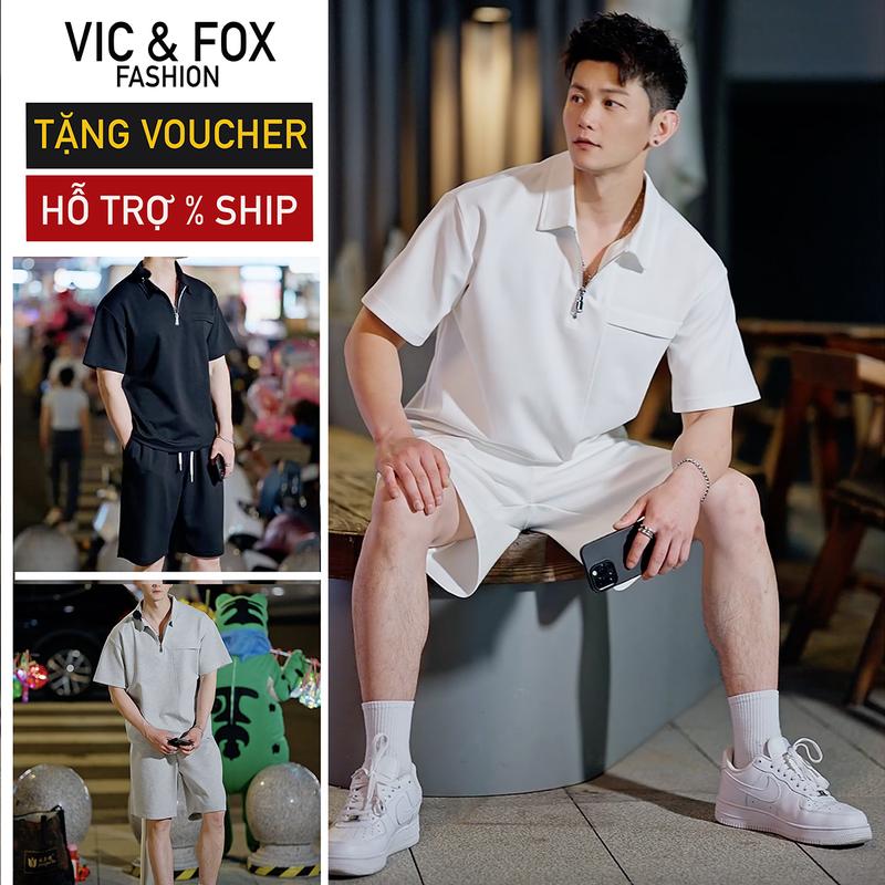 Bộ Đồ Nam Nữ Fox| Quần Áo Polo Nam Cao Cấp có Big size 115kg | Đồ bộ nam nữ phong cách thể thao Hàn Quốc - Mã B8 Menswear Jacket Pants Cotton Có Cổ