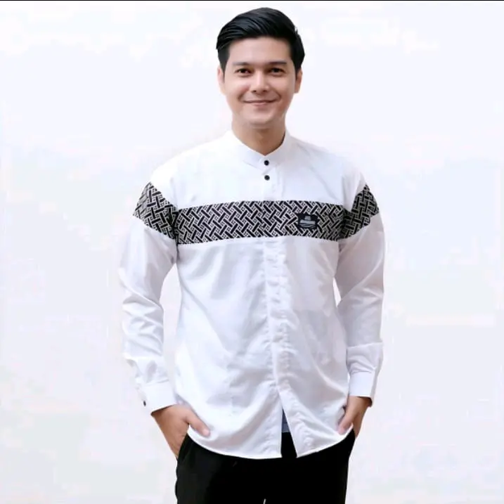 Baju Koko Lengan Panjang Pria Dewasa Motif Batik Qynang kobata Kobata Katun Matt 3