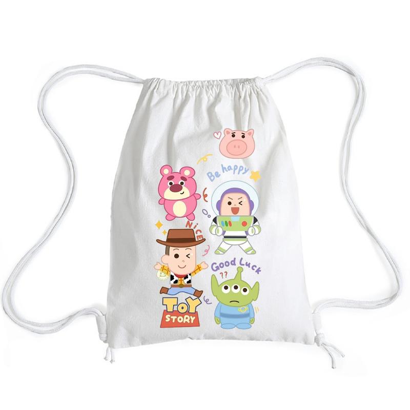 Tas Ransel Serut Toy Story - Stringbag Kanvas Putih 30Cm x 40 Cm Lucu   l Digedot.Id 2