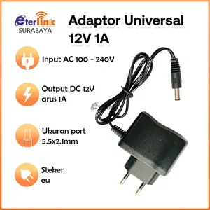 Adaptor DC 12V 1A Murni Trafo Power Supply Untuk Lampu Strip All CCTV DVR HDD ADP PSU BNC DRAT [Bisa bayar ditempat]