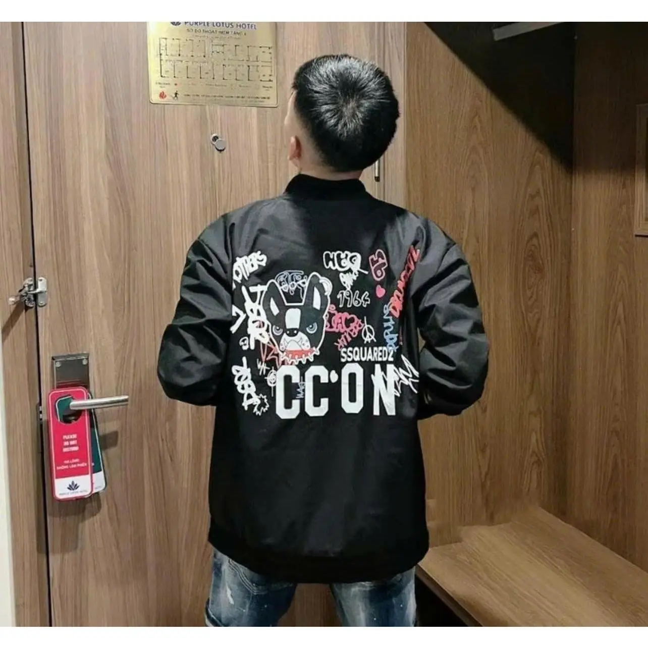 Áo Khoác Gió DSQ BomBer Cún Dễ Thương 2 Lớp Chính Hãng nam Nữ Cao Cấp-áo Bomber DSQ Siêu Phẩm Đông 2025