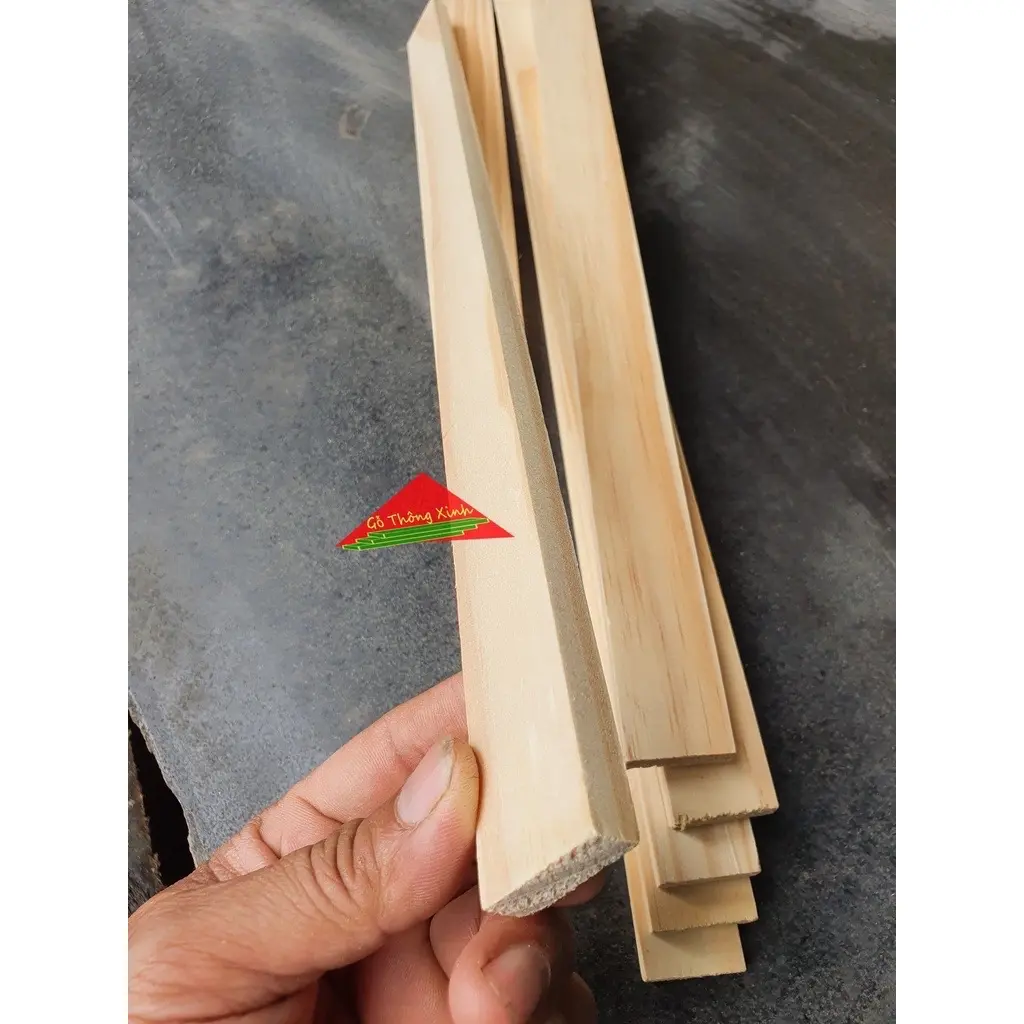 Thanh gỗ thông dày 1cm x rộng 3cm x dài 60cm-50cm-40cm-30cm dùng làm nẹp chỉ, làm thùng gỗ, đóng chuồng thú cưng, DIY