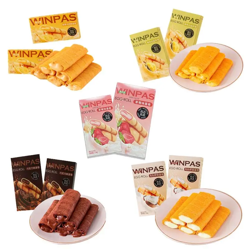 Bánh Quế 5 Vị Siêu Béo Ngậy – Chuối, Sầu Riêng, Socola, Dừa, Dâu Tây – Nhân Kem Tan Chảy, Snack Ăn Nhanh & Ăn Vặt Ngon Miệng – 138g
