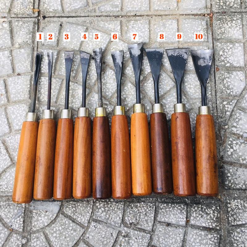 [Lẻ cây] Bộ đục 10 cây thủ công cao cấp hàng Việt Nam [DUC-011.10] Bộ đục bonsai - Công cụ bonsai Đà Nẵng