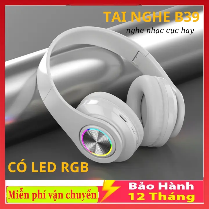 Tai Nghe Bluetooth Chụp Tai B39/P47 PRO không dây LED RGB - Đàm thoại, Hỗ Trợ Lắp Thẻ Nhớ