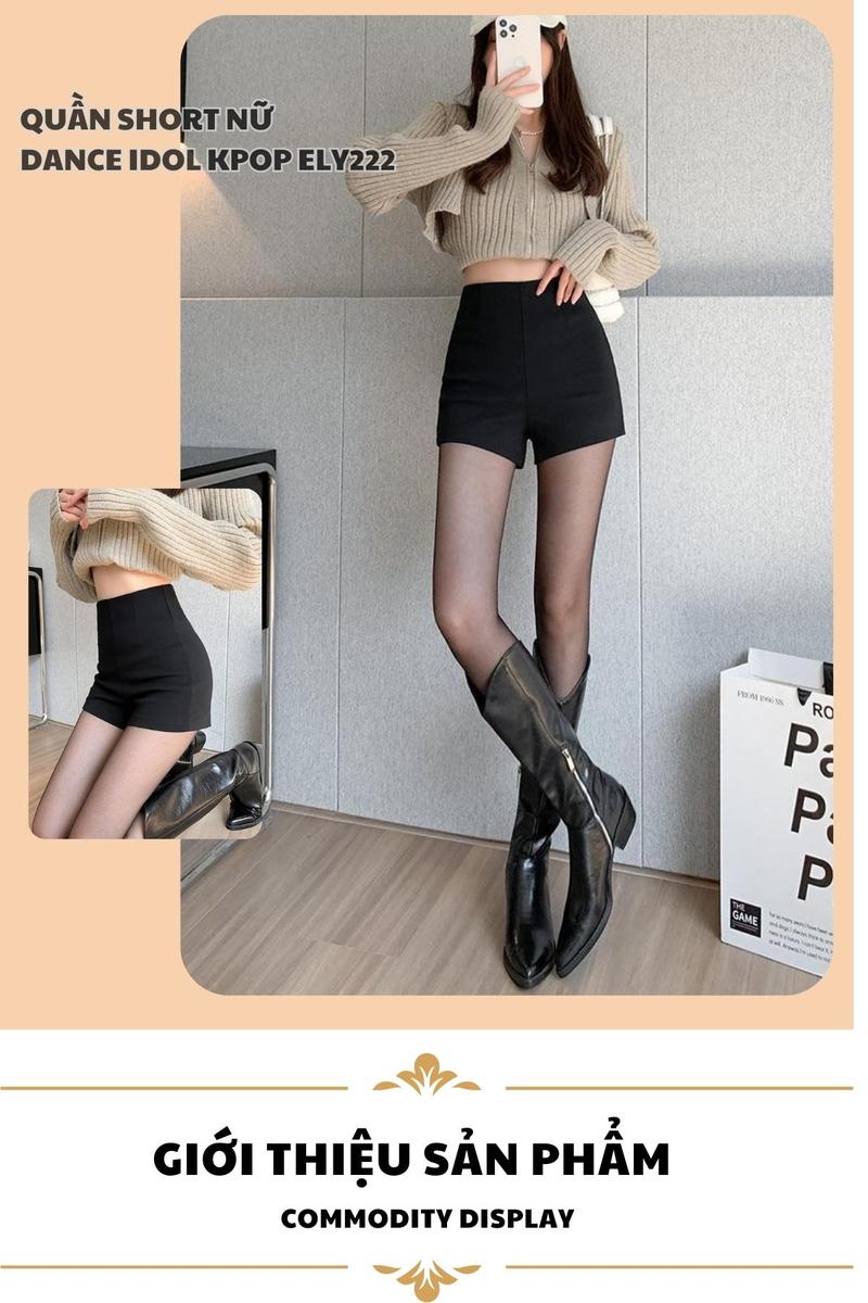 Product Introduction of Quần short dance idol lưng cạp cao chất Umi đanh mịn không nhão, quần đùi nữ kpop khoá lệ phía sau thời trang ELY222 13