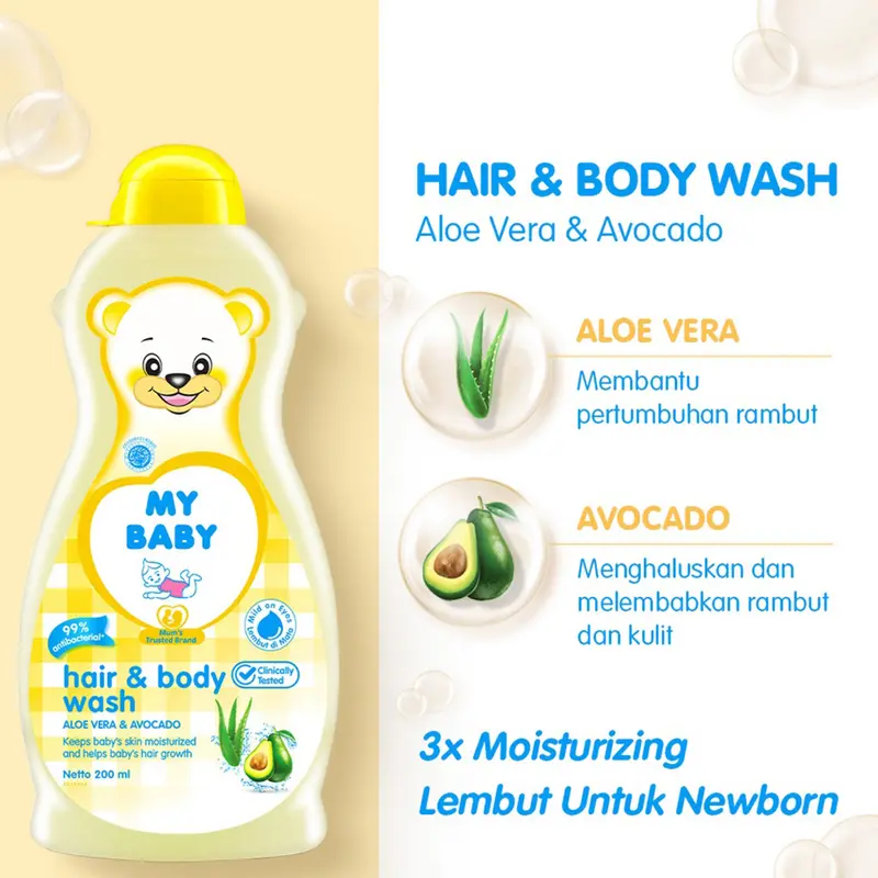 My Baby Hair & Body Wash 75ml+25ml - My Baby Sampo & Sabun Bayi 2